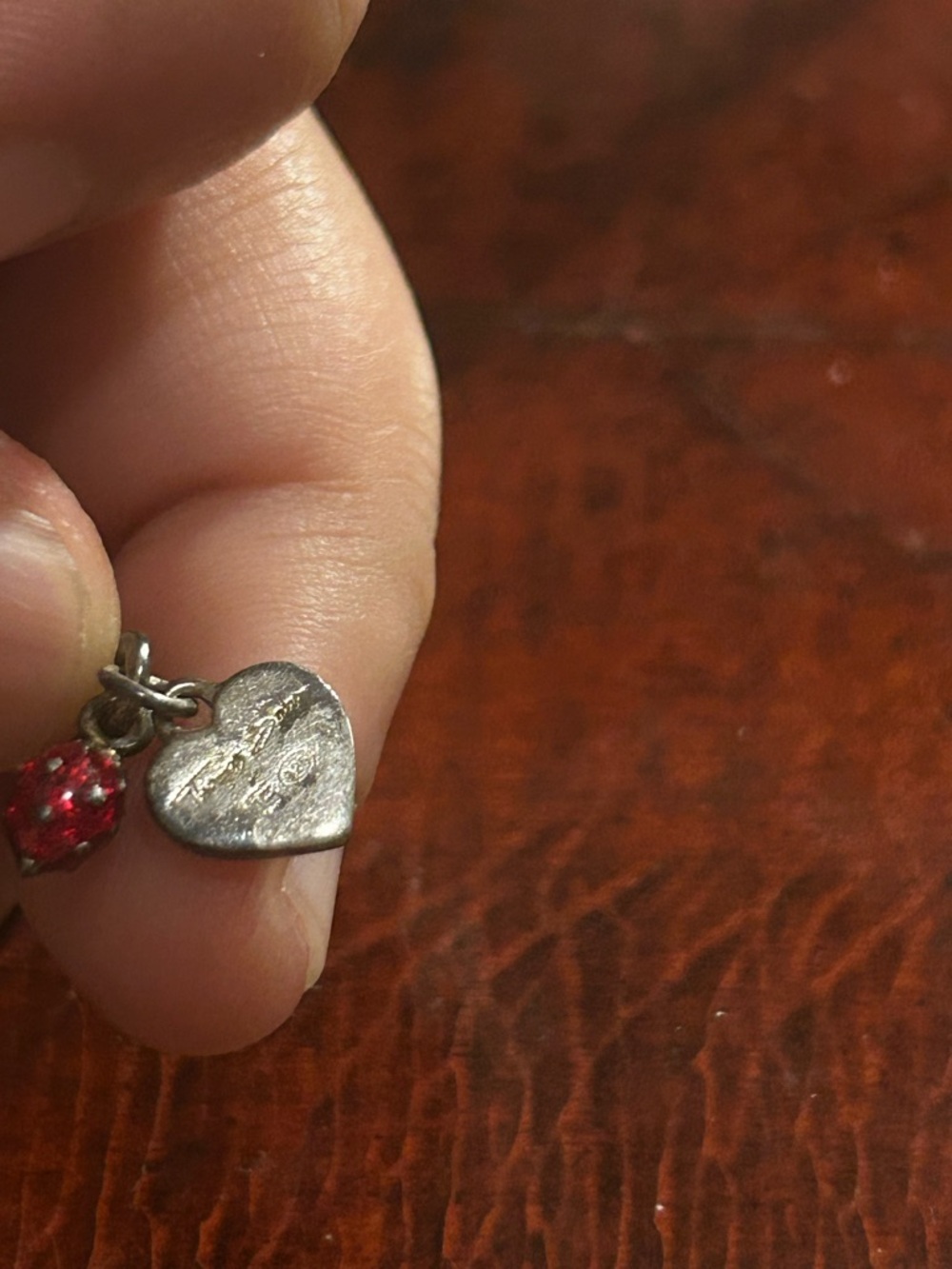 Thomas Sabo Sterling Silver Red Enamel Sweetheart Strawberry Charm 925 Retired - Picture 3 of 4